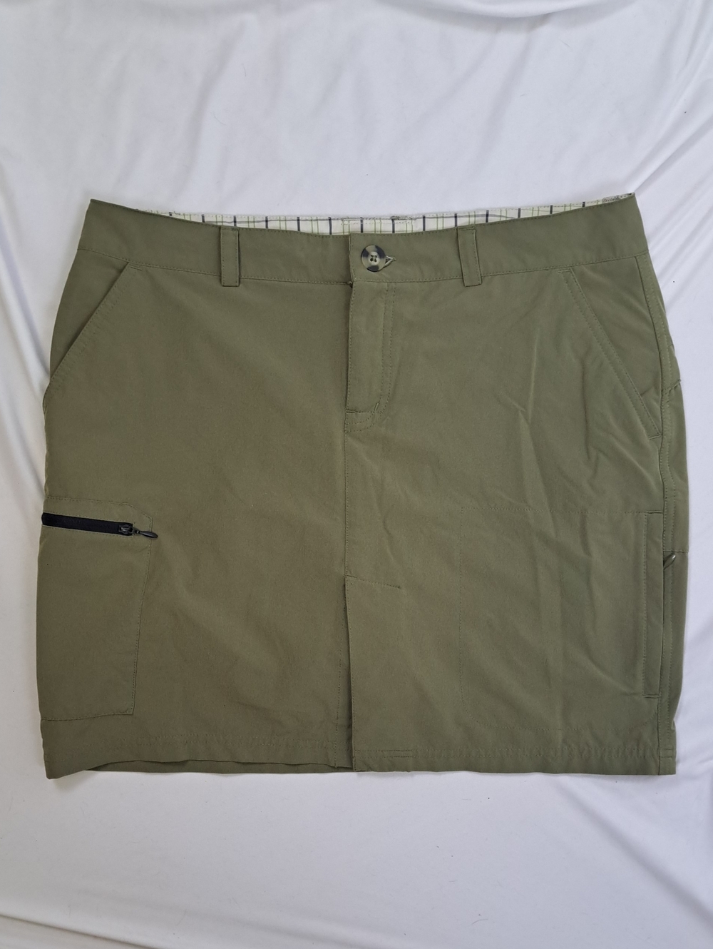 Eastern Mountain Sports Olive Green Cargo Skort Gorpcore Granola Outdoors Sz 10